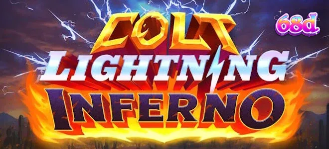 Cena intensa e vibrante do jogo Colt Lightning Inferno com elementos de fogo e eletricidade